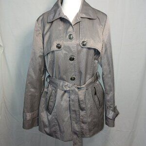 FLOWER BRAND TRENCH SYTLE, LIGHTWEIGHT, WOMENS, METALLIC SHEEN, SIZE SMALL
